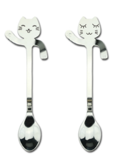 Cat Spoon with Expression Set of 2