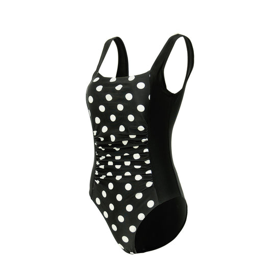 Swim Suit Stretchy With Dot Print For Women Plus Size