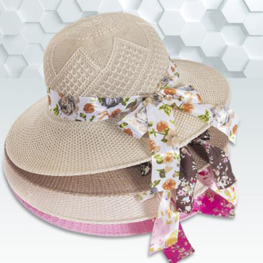 Summer Straw Hat with Ribbons